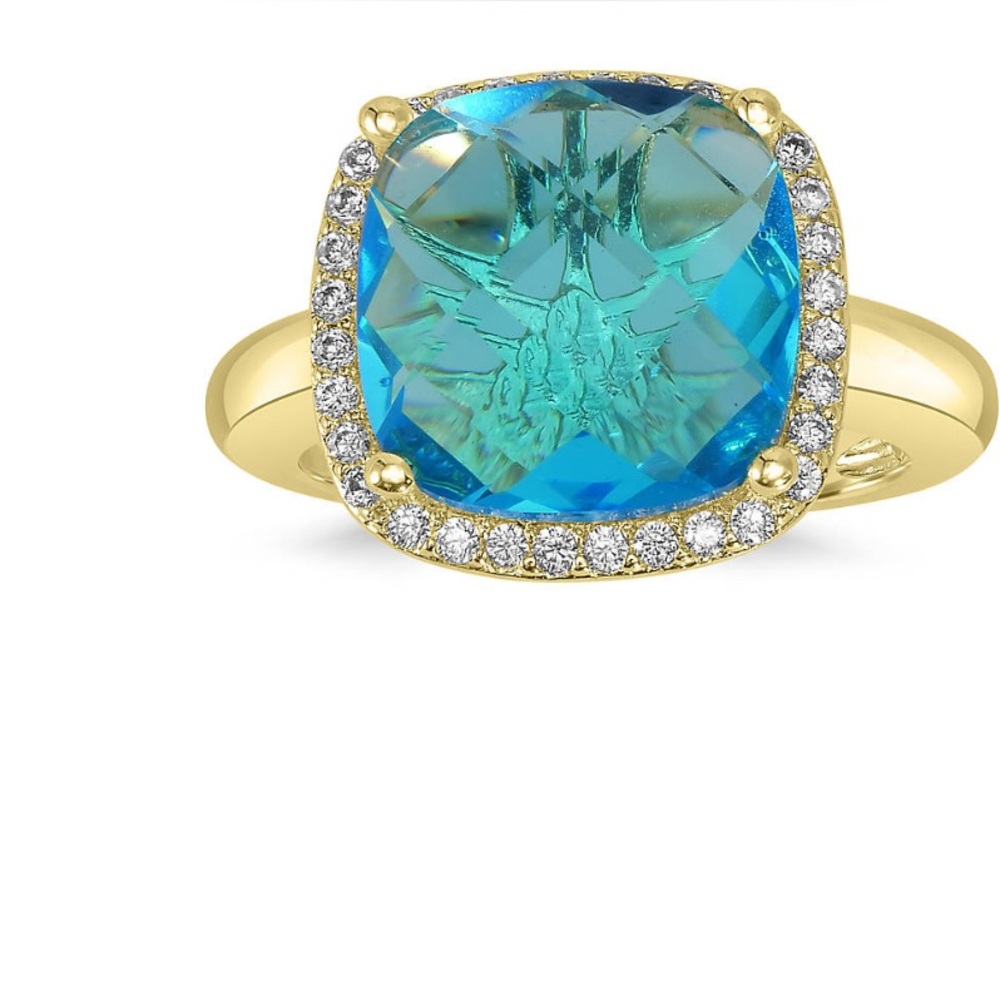 Stunning Blue Stone with cubic zirconia
